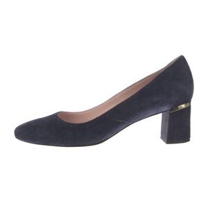 kate spade Navy Suede Square-Toe Low Heel Pumps